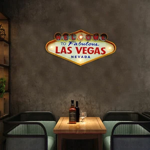 20"x10" Welcome to Fabulous Las Vegas Neon Sign Light Window Wall Hanging Decor - Picture 1 of 12
