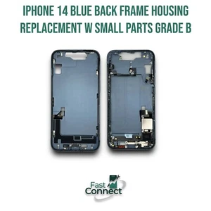 iPhone 14 Blue Back Frame Housing Replacement W Small Parts Grade B - Photo 1 sur 5
