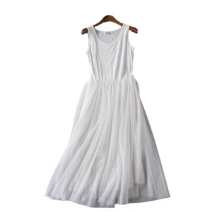 Damen Midi Kleid Extender langer Tank Netz Schicht Unterhemd Modal Tutu Tüll Kleid - Bild 1 von 17
