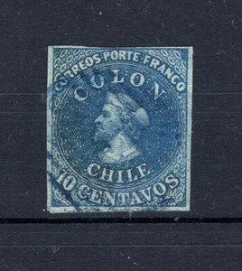 CHILE 1861 Last London printing 10c SOFICH 11 used condition NO flaws L4 - Picture 1 of 1