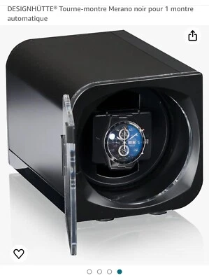 DESIGNHÜTTE® Remontoir / Tourne-montre Merano noir pour 1 montre automatique - Photo 1/4