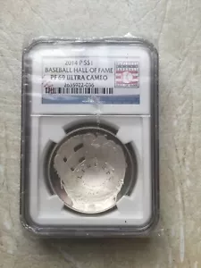 2014-P $1 Base Ball Hall Of Fame NGC MS 69 SILVER Original wrap - Picture 1 of 5