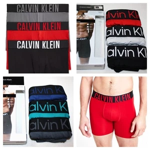 3 Calvin Klein Boxer Briefs MICROFIBER Black Red Gray Pack Underwear $47.50 - Picture 1 of 26