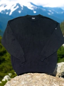 Suéter Vantage XL Negro Pesado 100% Algodón Hecho en EE. UU. Cuello Redondo De Colección - Imagen 1 de 4