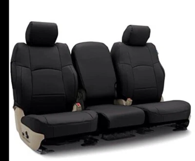 Cubierta de asiento personalizada Coverking para Toyota: 1 fila, cuero sintético premium, negro Foto 1 de 2