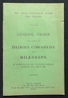 1908 Pamphlet, Local Government Board For Ireland, Dairies Cowsheds Milkshops