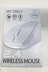 ByTech 2.4 GHZ Wireless Mouse Plug And Play White - Picture 1 of 3