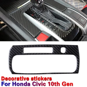 Cubierta de panel de cambio de caja de fibra de carbono apto para Honda Civic 10th 2016-2019 - Imagen 1 de 6