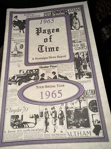1965 Pages of Time A Nostalgia News Report Journal Sports Music Birthday Gift - Picture 1 of 3