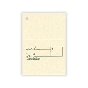 50 2-PART BLANK TOP,VENDOR BOOTH Hang Tags &STRINGS PRICE PERFORATED,Vendor Tag - Picture 1 of 2