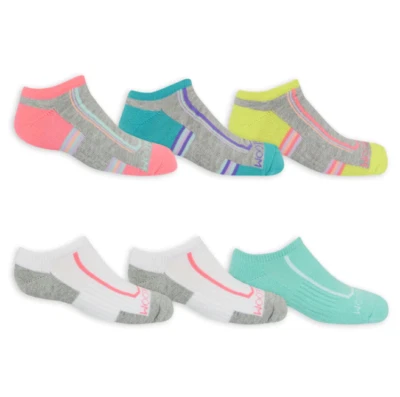 Calcetines acolchados activos Fruit of the Loom para niñas 6 pares Foto 1 de 4