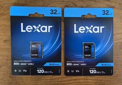 Lexar 32GB High-Performance 800x UHS-I SDHC Memory Card BLUE Series - (2-Pack) - Image 1 of 2