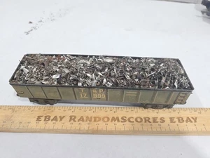 Marx 17899 O Gauge T&P Texas Pacific Tin Gondola W/Custom Real Scrap Metal Load - Picture 1 of 13