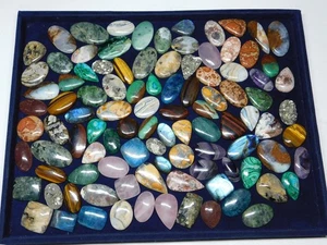 500cts Natural Free Size Wholesale Lot Mix Stone Loose Cabochon Gemstone  - Picture 1 of 2