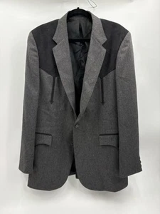 Vintage Circle S Blazer Sport Coat Jacket 42L Gray Black Western Cowboy Yoke - Picture 1 of 6