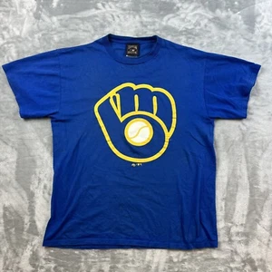 Milwaukee Brewers Majestic Cooperstown Collection T-Shirt Gr. Large blau Vintage - Bild 1 von 10
