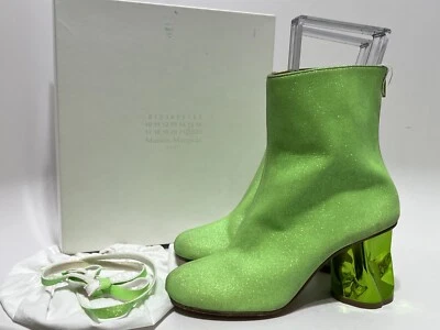Vtg NEW MAISON MARGIELA GREEN GLITTER BOOTS 37 - Image 1 of 4