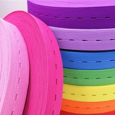 30 Metro Bottone Foro Elastico Nastro Cavo Orlo Cucito Accessori Da Fai Te Craft - Immagine 1 di 4