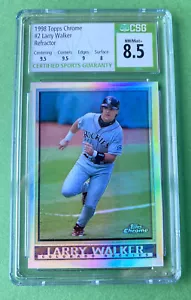 1998 Topps Chrome #2 Larry Walker Refractor Graded CSG 8.5!! NM/MINT - Picture 1 of 3