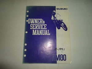 1991 Suzuki RM80 Dueños De Servicio Manual Fábrica OEM Libro 91 Descolorido Worn - Imagen 1 de 12