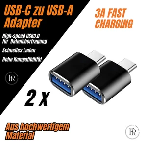 2 x USB C auf USB Adapter mit OTG für USB C Buchse Stecker Ladegerät Netzteil - Bild 1 von 10