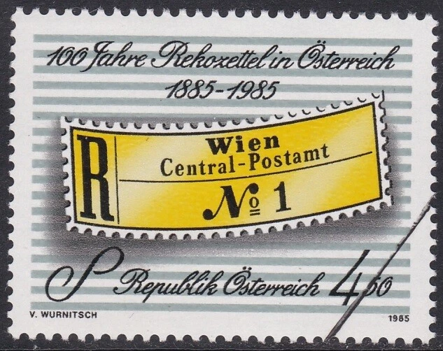 Amostra, Áustria Sc1306 etiquetas de registro austríacas centenário, etiqueta (1885) - Imagem 1 de 1