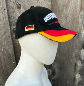 Deutschland Flag Fan Baseball Cap - Black Red White and Yellow - One Size - Picture 1 of 3