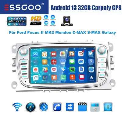 Android Autoradio für Ford Focus II MK2 Mondeo C-MAX S-MAX Galaxy GPS Nav FM KAM - Bild 1 von 4