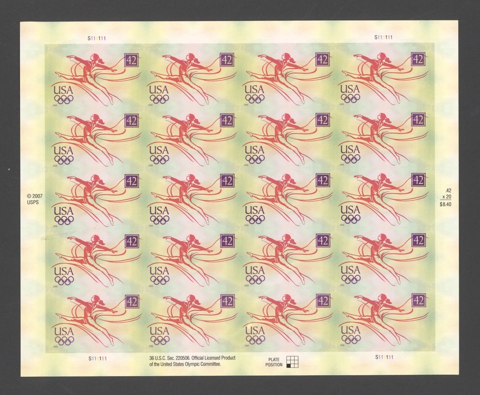 2008 US Scott #4334 42c Beijing Summer Olympics, Sheet of 20 MNH - Image 1 of 1