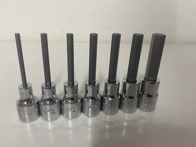 Mac Tools Hex Socket Set 3/8” Drive SAE Imperial 1/8 - 3/8” 7pc Set New - Image 1 of 4