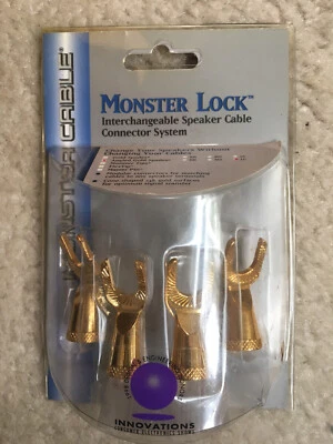 Monster Lock Palas Angulares Tamaño LG 2PR -Cable Altavoz z2 bi-cable biwire Z RARO Foto 1 de 4