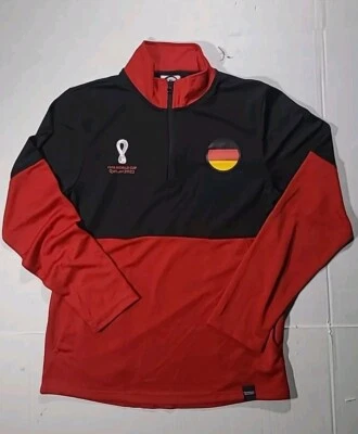 Copa Mundial de la FIFA Alemania Selección 1/4 Cremallera Sudadera Pequeña Negra Roja Foto 1 de 4