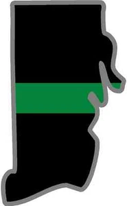 4" Rhode Island RI State Thin Green Line Military Ranger Agent Decal Sticker - Bild 1 von 1