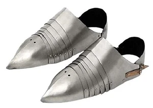 Medieval Sabatons Armor Pair of Shoes Steel Armor Shoes SCA LARP cosplay Costume - Picture 1 of 3