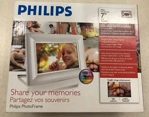 Philips 7FF3FPW 7 Inch LCD Photo Frame White ImageEn Alarm Clock - Picture 1 of 6