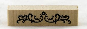 Dotted Border Flourish Wood Mounted Rubber Stamp Martha Stewart NEW stationary - Picture 1 of 1