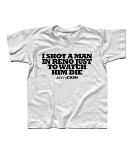 T-Shirt Child "I Shot A Man In Reno" By JOHNNY CASH FOLSOM PRISON BLUES - Picture 1 of 3