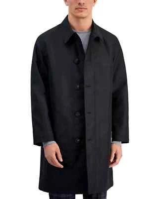 Hugo Boss Mens Medium Relaxed Fit Black Trench Coat Water Repellent - Image 1 of 4
