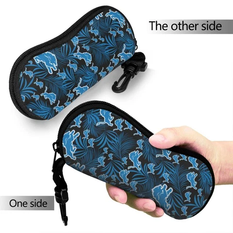Detroit Lions Glasses Case 2-sided Printed Sunglasses Pouch Bag,fans Gift Cover