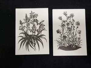 Scherenschnitte antik, 2Stck.Kunstdrucke, Karten unbeschrieben - Bild 1 von 7