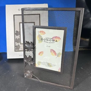 Sonoma Metal Picture Frame Fits 4x6 Photograph Leaves Fall Cottagecore Decor - Picture 1 of 9