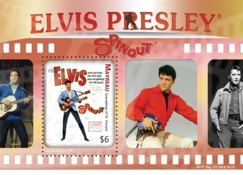 Mayreau 2010 - Elvis Presley nos filmes - Folha de selos de lembrança - MNH - Imagem 1 de 1