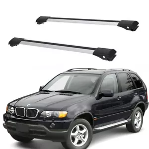 Roof Rack Cross Bars Set to fit BMW X5 E53 1999-2006 Gray set - Picture 1 of 14