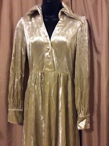 vintage gold velvet Maxi ball gown dress Union Eleanor Brenner couture 4 shimmer