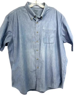 LL Bean Shirt Mens Sz2X Large Blue Chambray Button Up Shirt (X25) EUC - Image 1 of 4