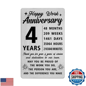 Richesele 4th Work Anniversary Card - Thank You 4 Years Service Gifts - Happy - Picture 1 of 5