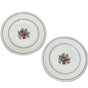 Set of 2 Bread and Butter Plates Belmar by WEDGWOOD Floral Basket Center (1917) - Picture 1 of 6