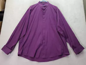 Giorgio Ferraro Dress Shirt Men Size 17.5 Purple Long Sleeve Pocket Button Front - Picture 1 of 7
