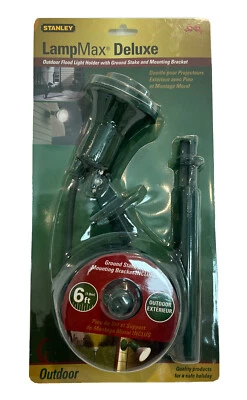 STANLEY LAMP MAX DELUXE OUTDOOR FLOOD LIGHT HOLDER WITH GROUND STAKE & MOUNT     — 第 1/2 张图片