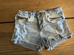 Lucky Brand Girls 5-Pocket Cuffed Stretch Denim Shorts Riley Size 14 - Picture 1 of 5